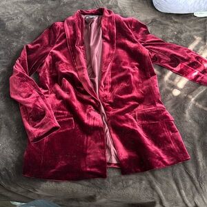 INC Red Velvet Blazer Jacket